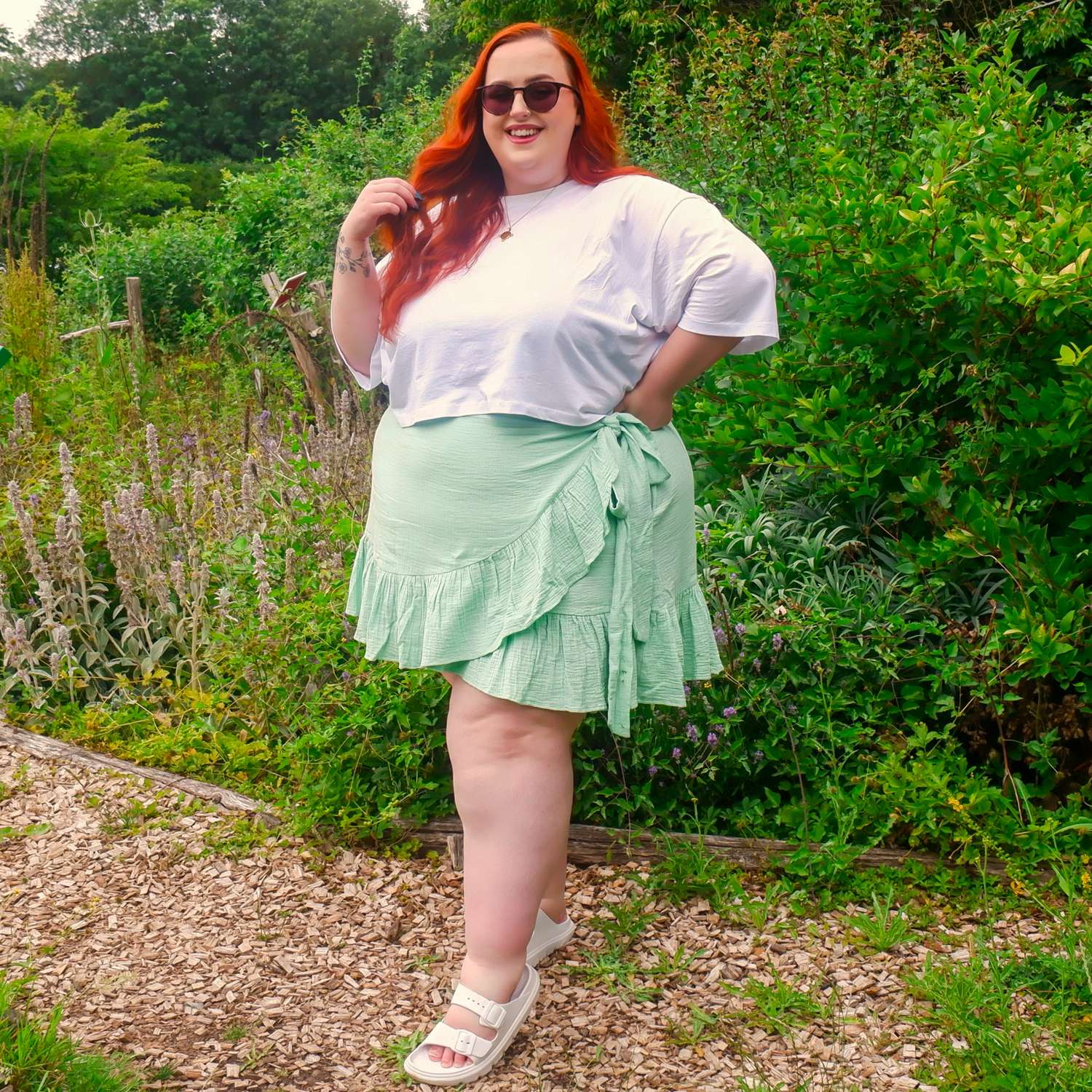 Mary Cotton Gauze Wrap Skirt - Pistachio
