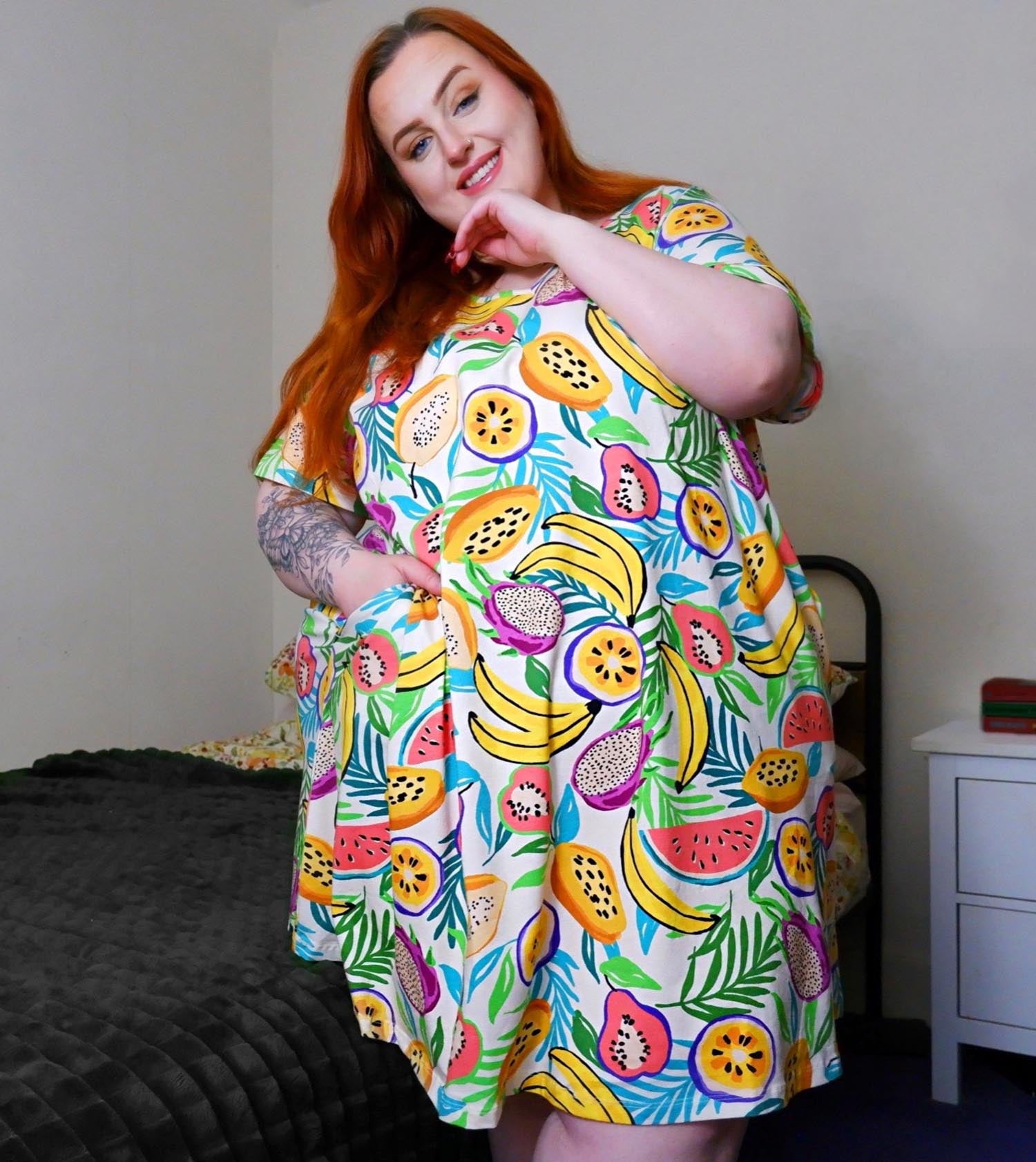 club tropicana fancy dress Club Tropicana Multi Tropical Leaf Cowl Neck Ruched Back Midi Dress