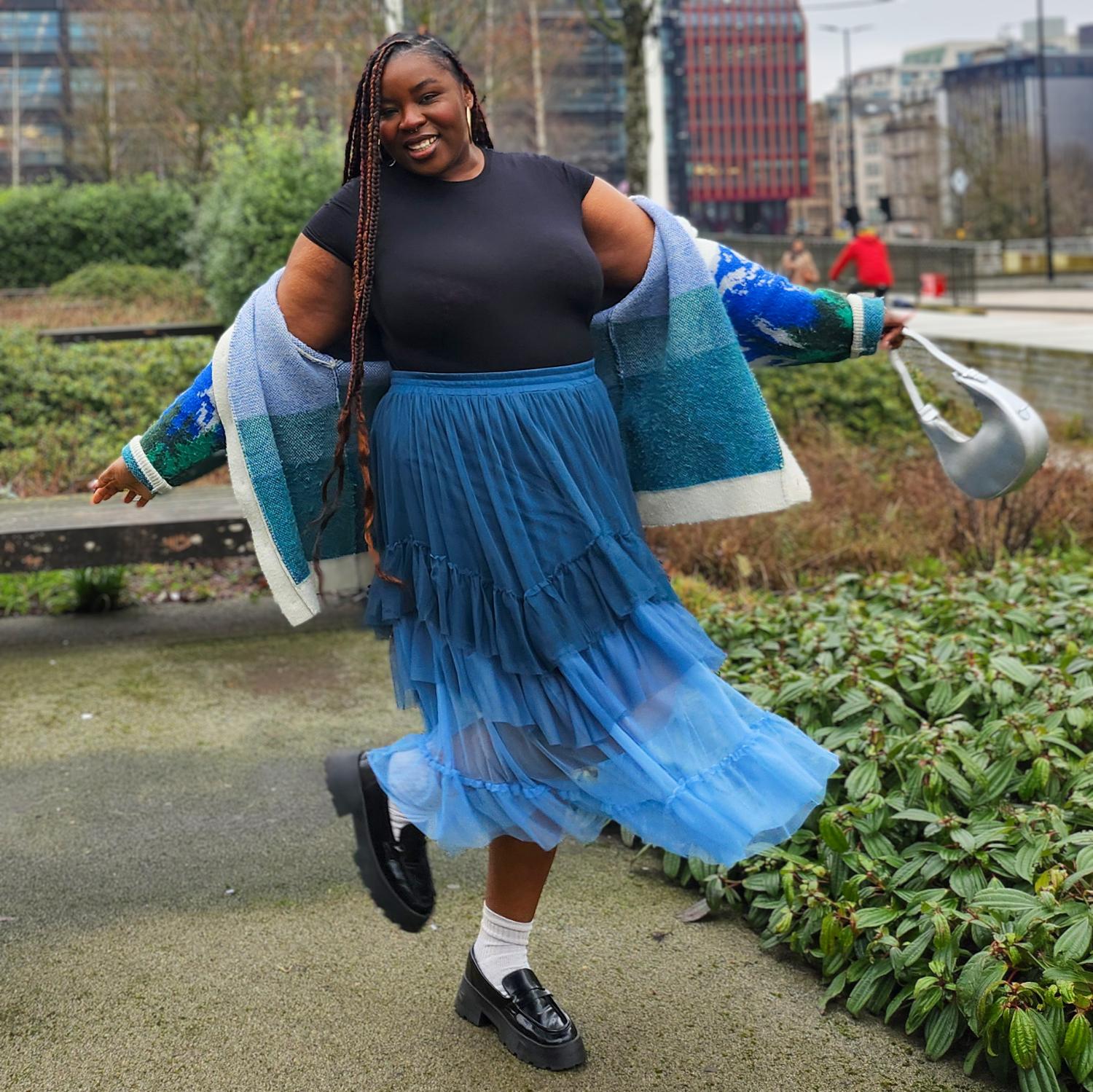 Mesh Maxi Skirt - Blue Ombre