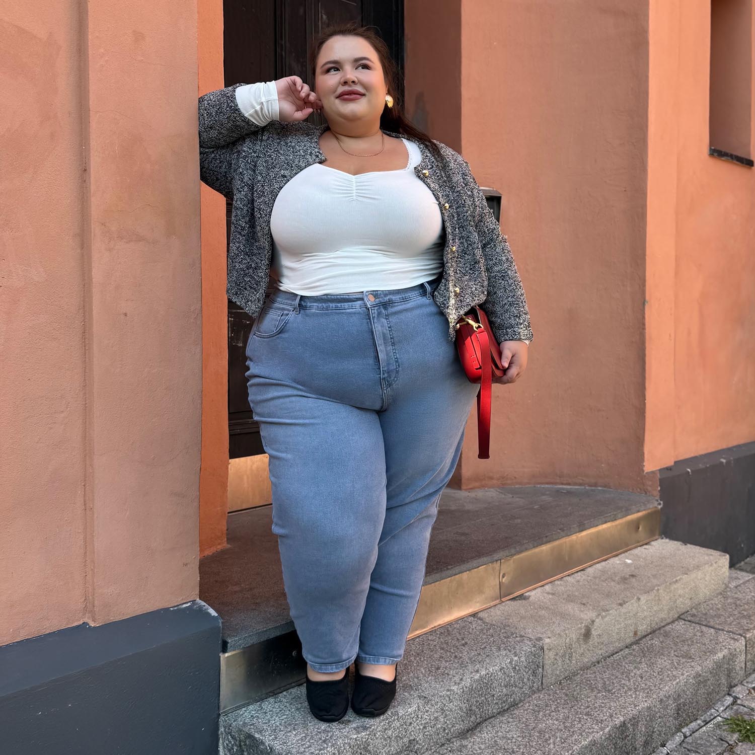 Mom Jeans Denim Outfit For Fat Female Leg Jeans Plus Size Jeans