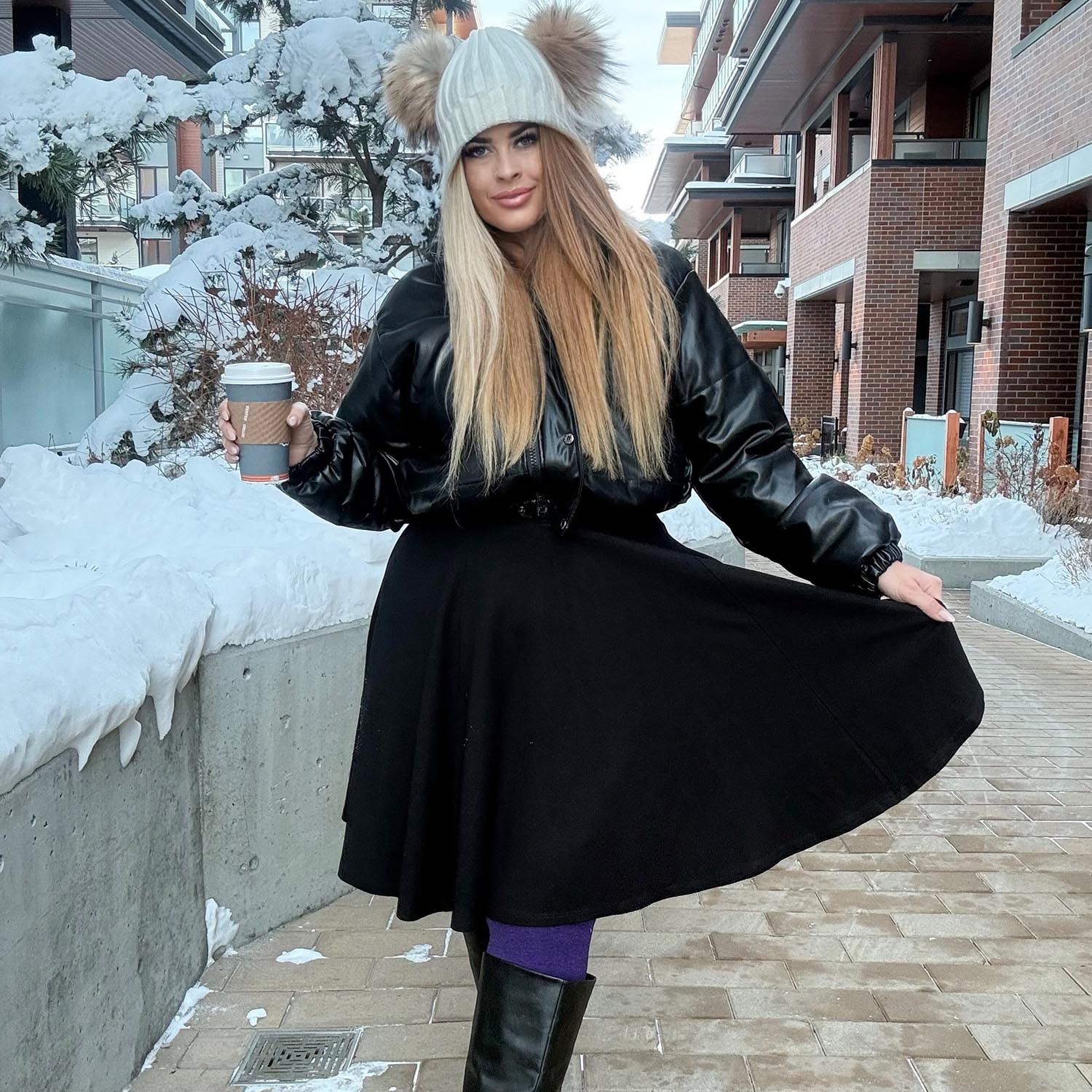 V2 Black Flare Skirt -Snag