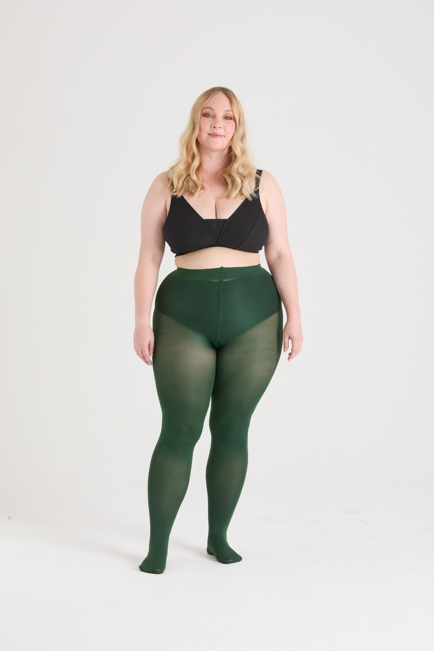 80 Denier Green Coloured Tights Snag - Main Image