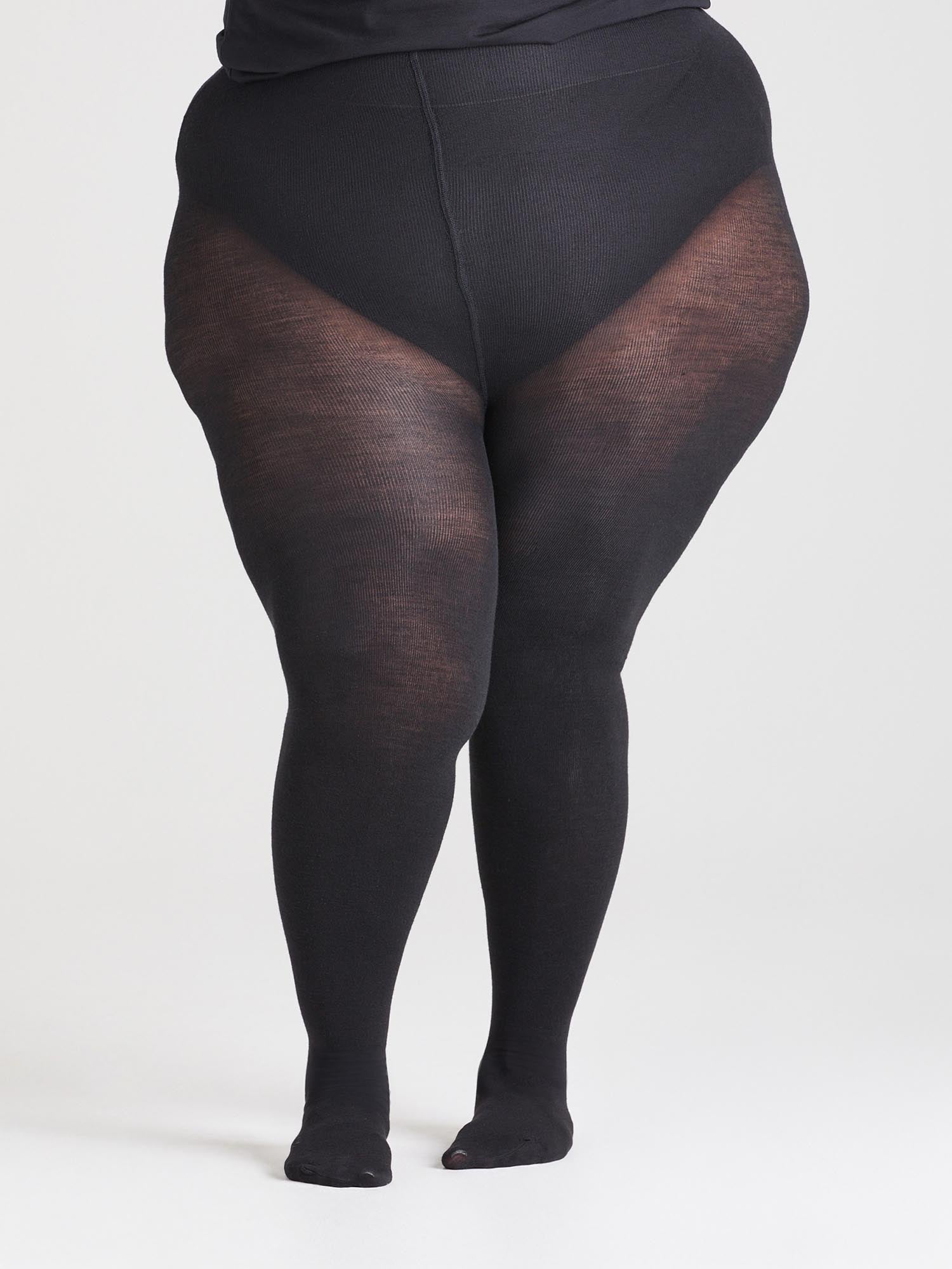 Merino Wool Tights Black Snag