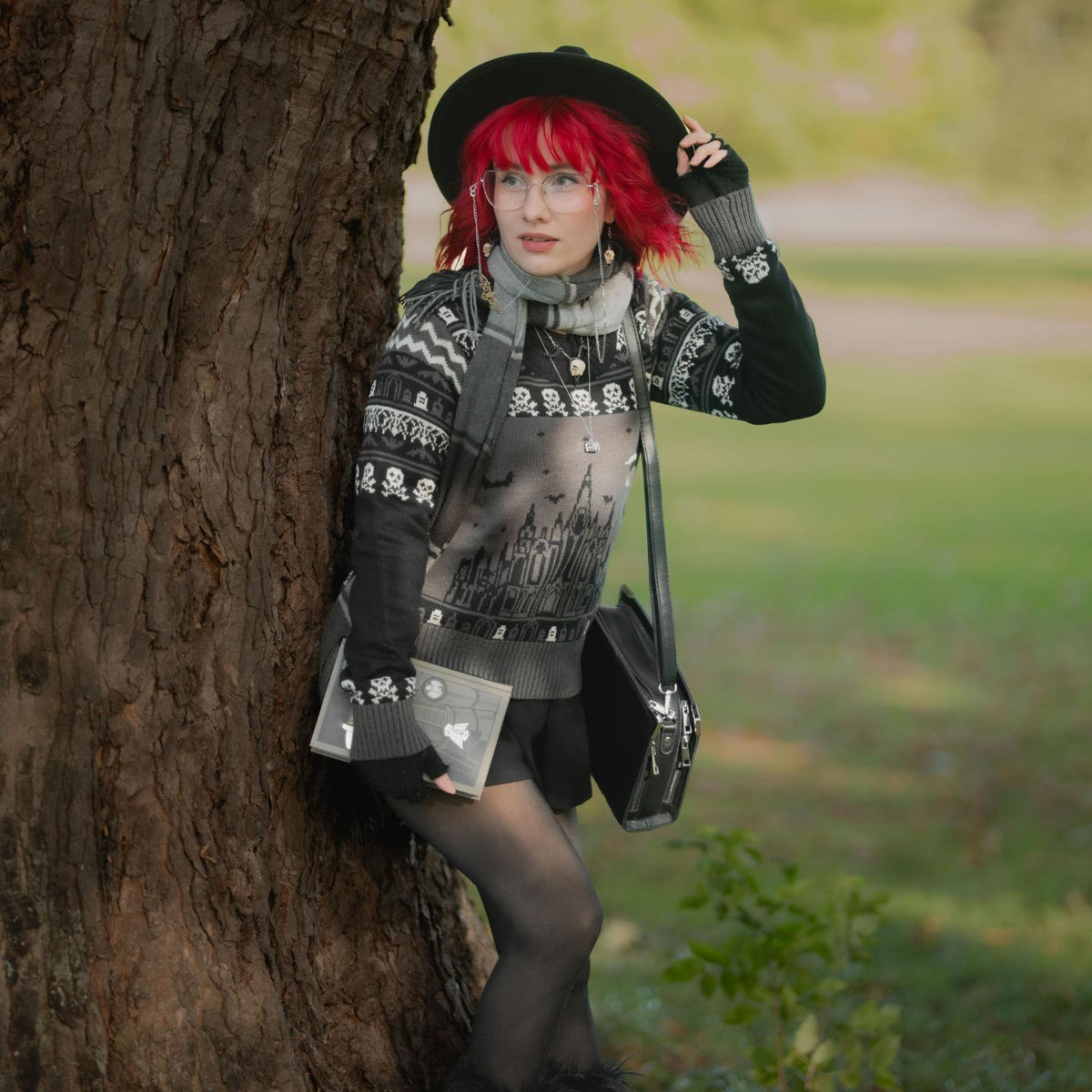 Fair Isle Jumper - Haunted House - Black/Grey
