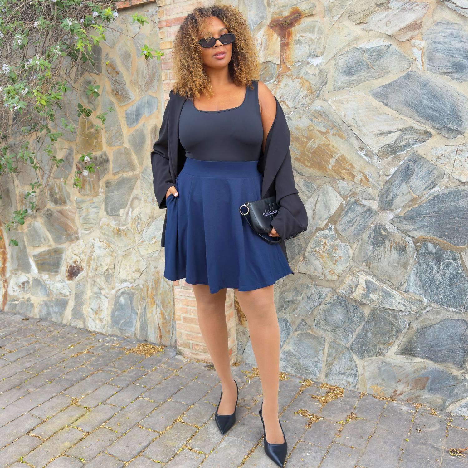 Mini-Flare Skirt - Navy