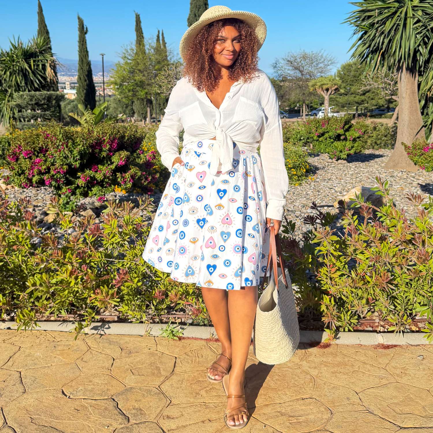 dresses with flared skirts MASON - White Herringbone French Cuff Shirt