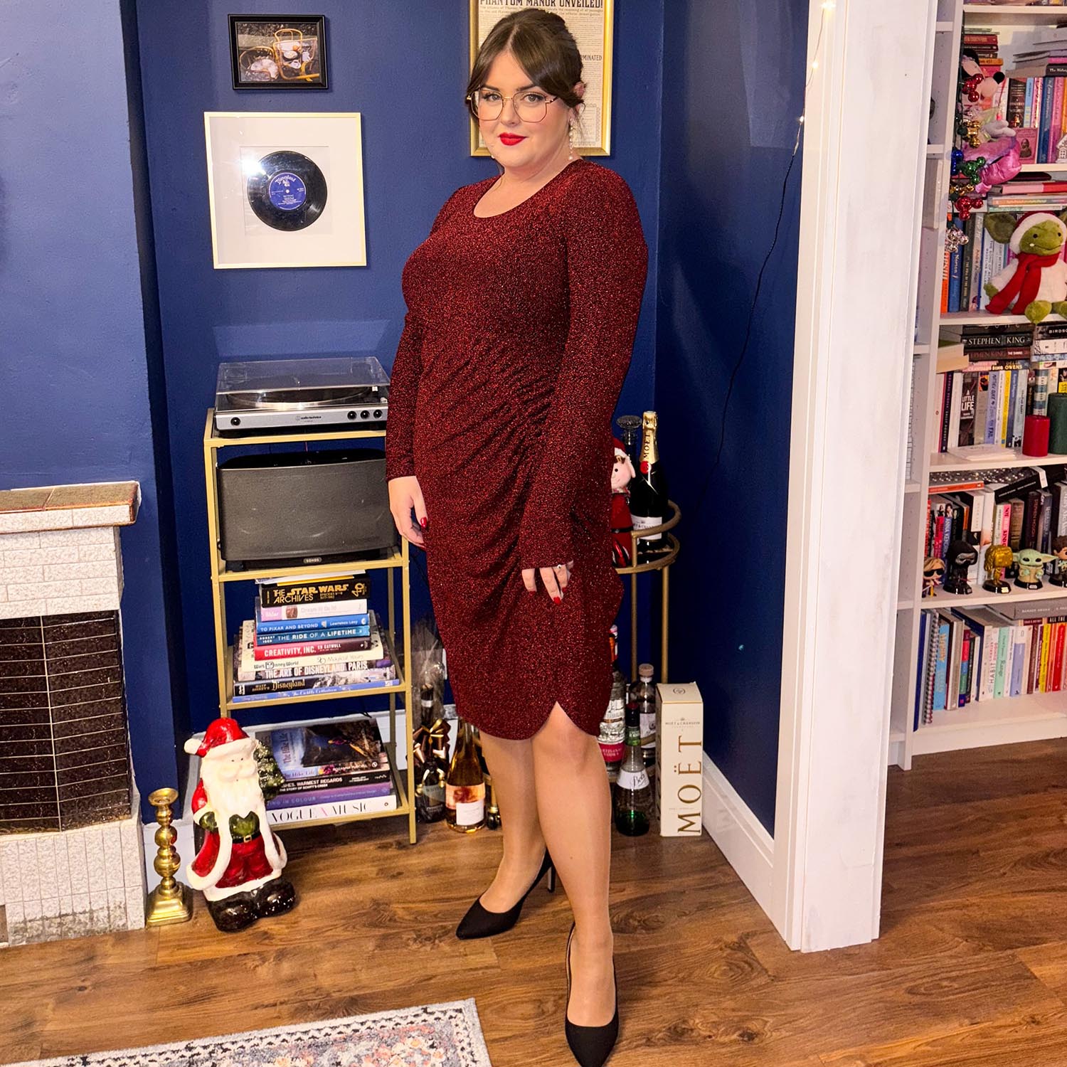 open lace back dress Lurex Long Sleeve Dress - Bordeaux - Tights & Clothes In Sizes 4-38