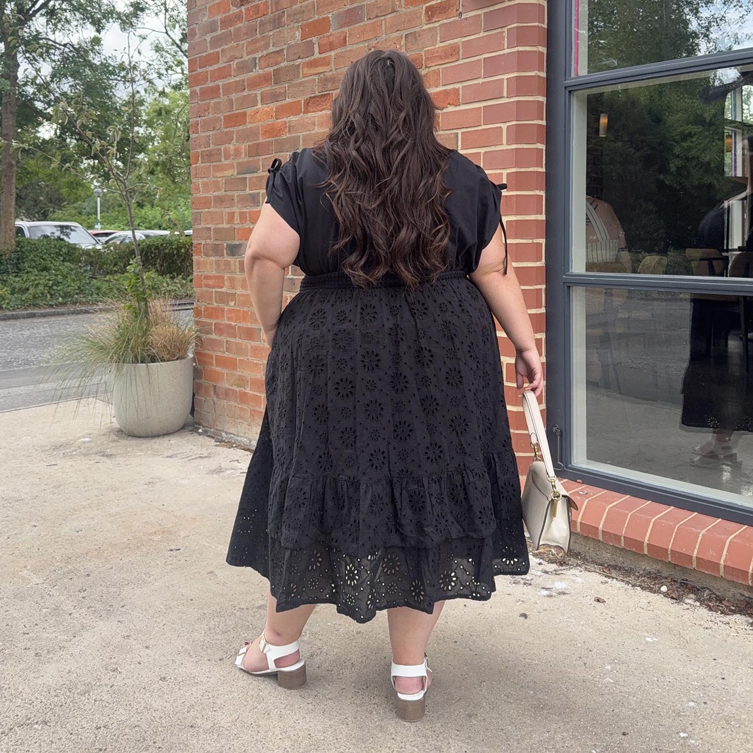black broderie anglaise midi dress Broderie Anglaise Midi Dress