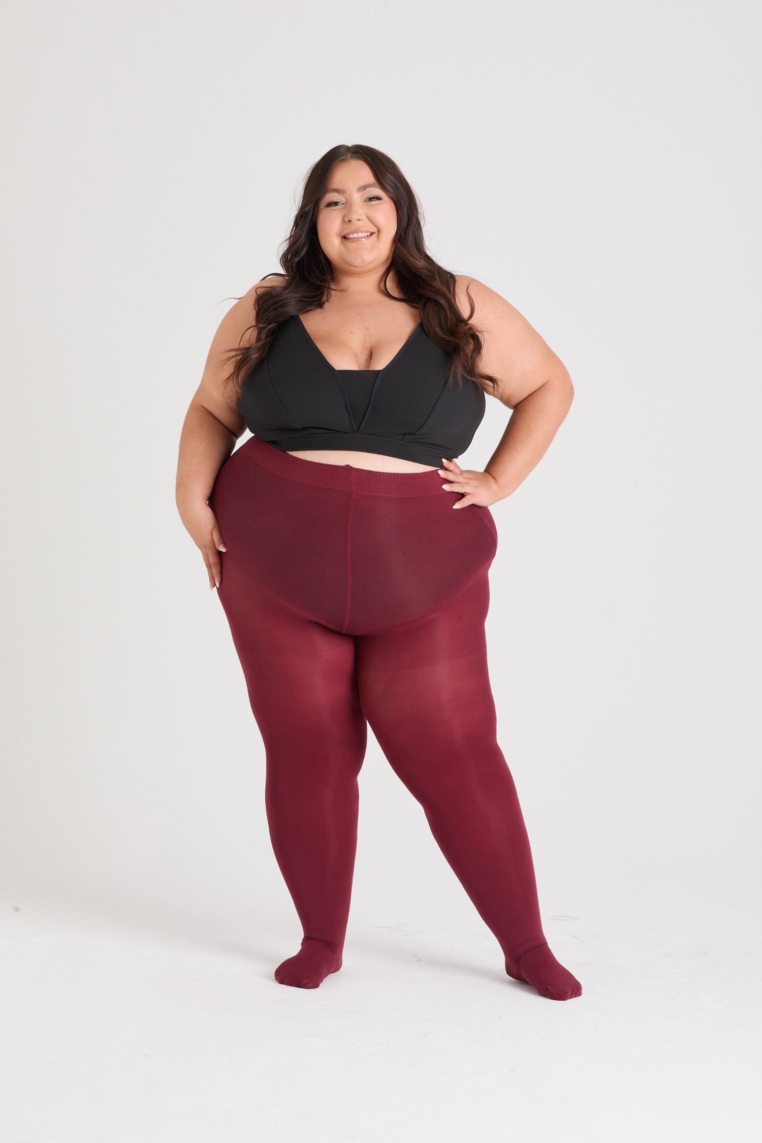 Plus Size Tights Cotton Opaque Tights 80 Denier Tights Black Snag