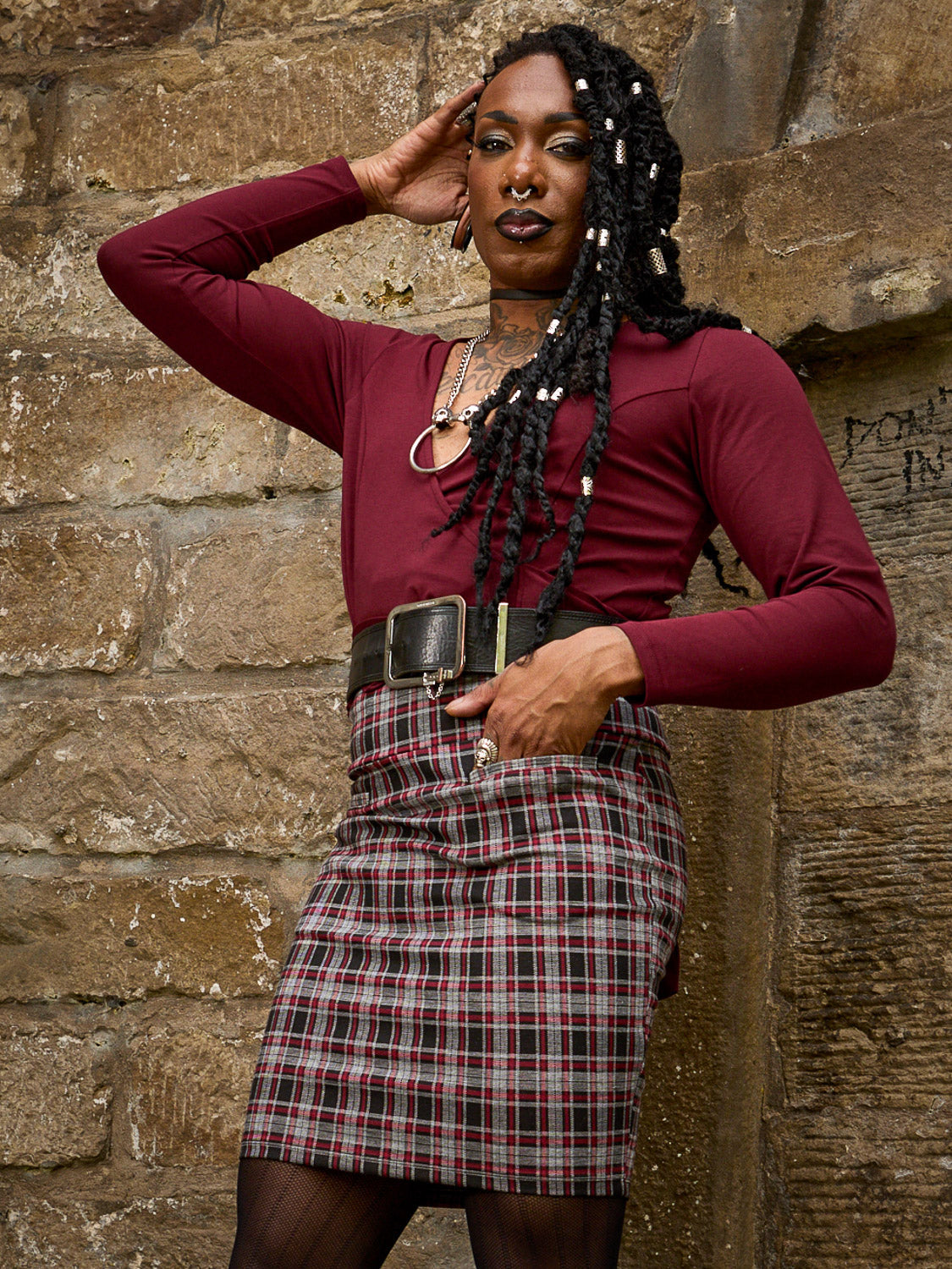 Red Plaid Skirt Red Skirt With Suspenders Red Plaid Pleated Skirt