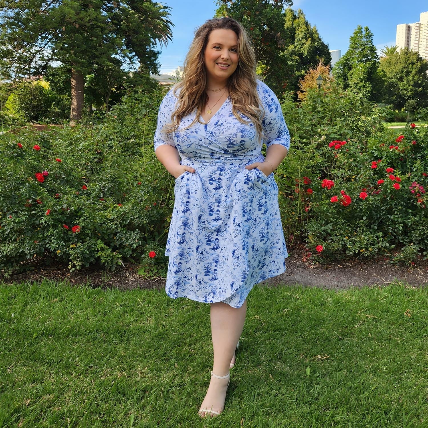 chasing dawn dress in blue garden Katie May Chasing Dawn Dress in Blue Garden