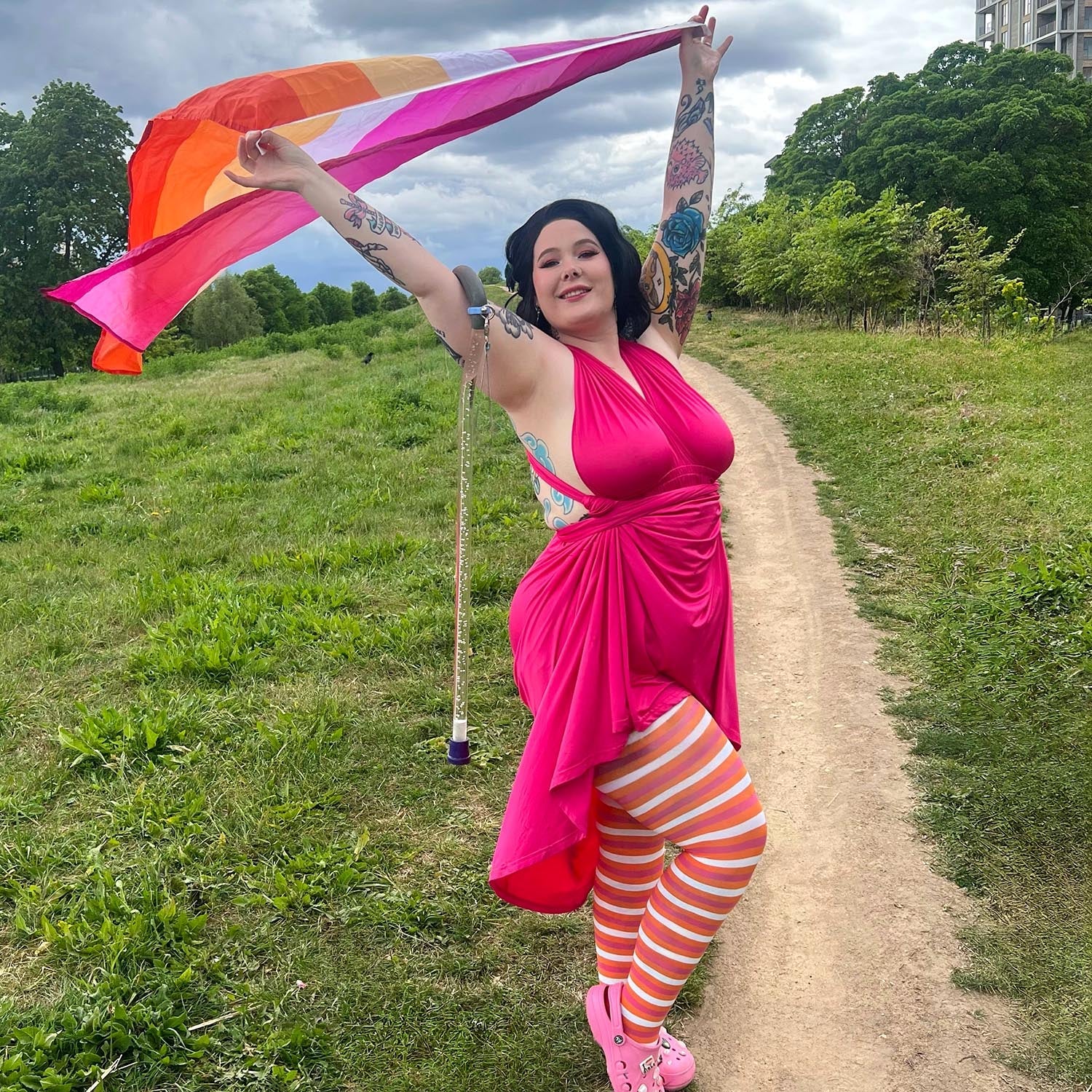Pride Striped Tights Ruby