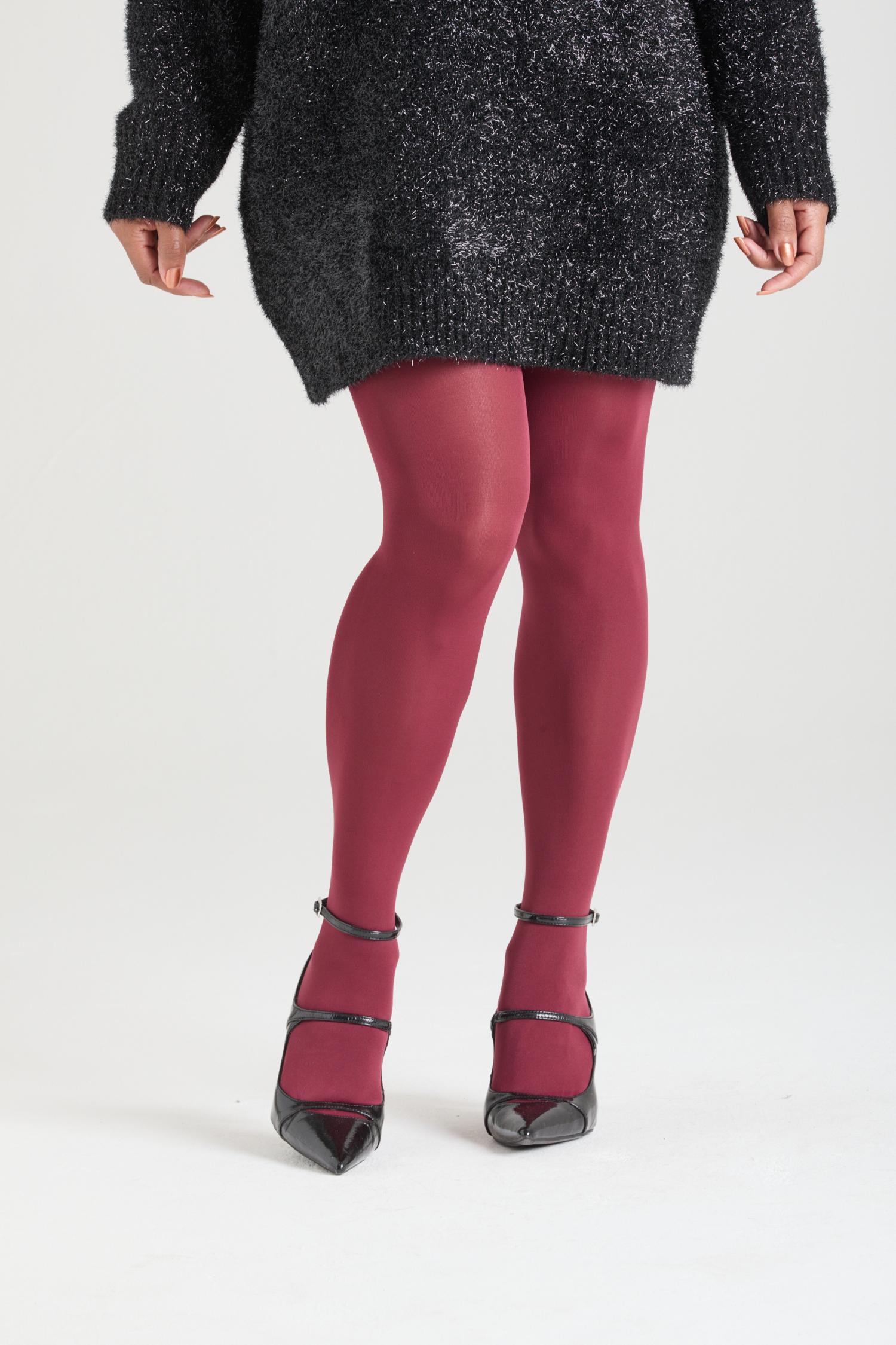 80 Denier Tights - Burgundy