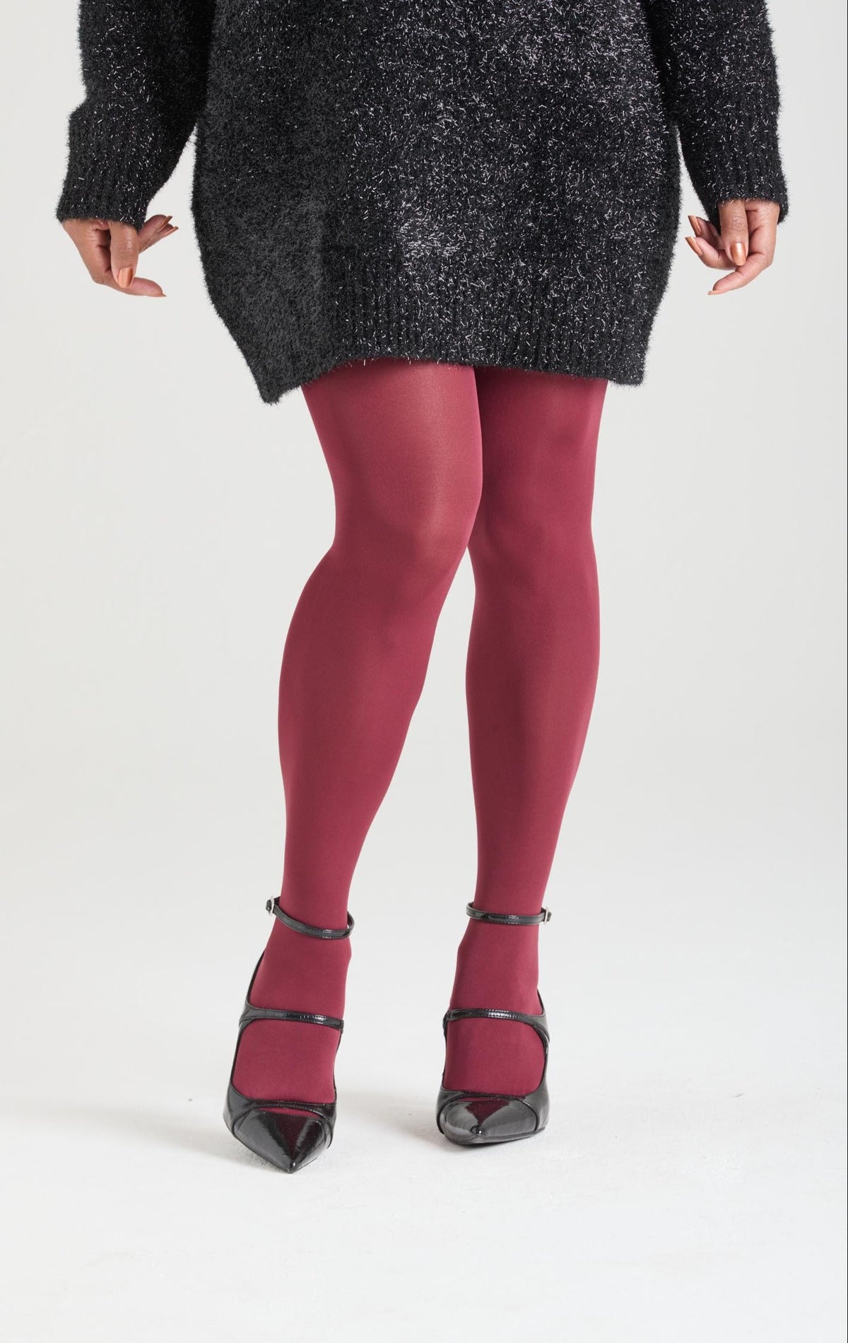 80 Denier Opaque Tights - Burgundy