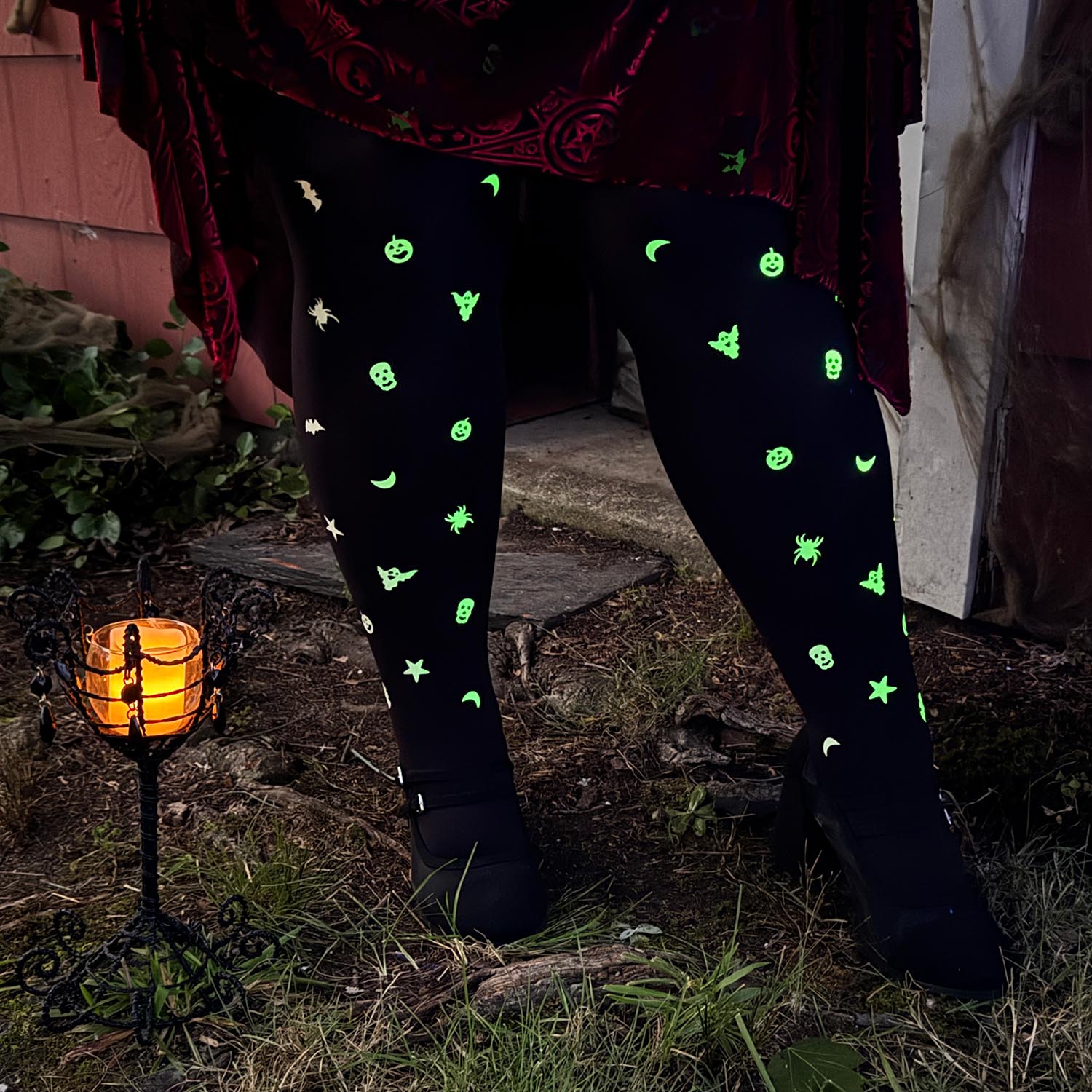 80 Denier UV Reactive Tights Glowsty
