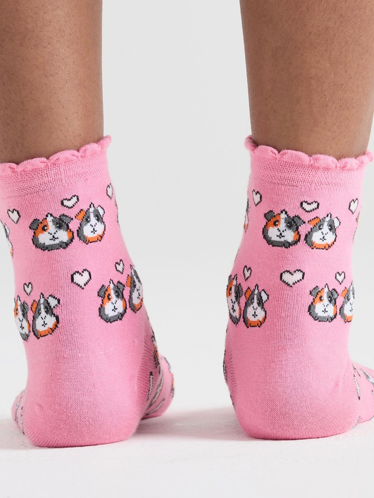 Guinea Giggles Bamboo Socks | Pink Guinea Pig Print | Snag