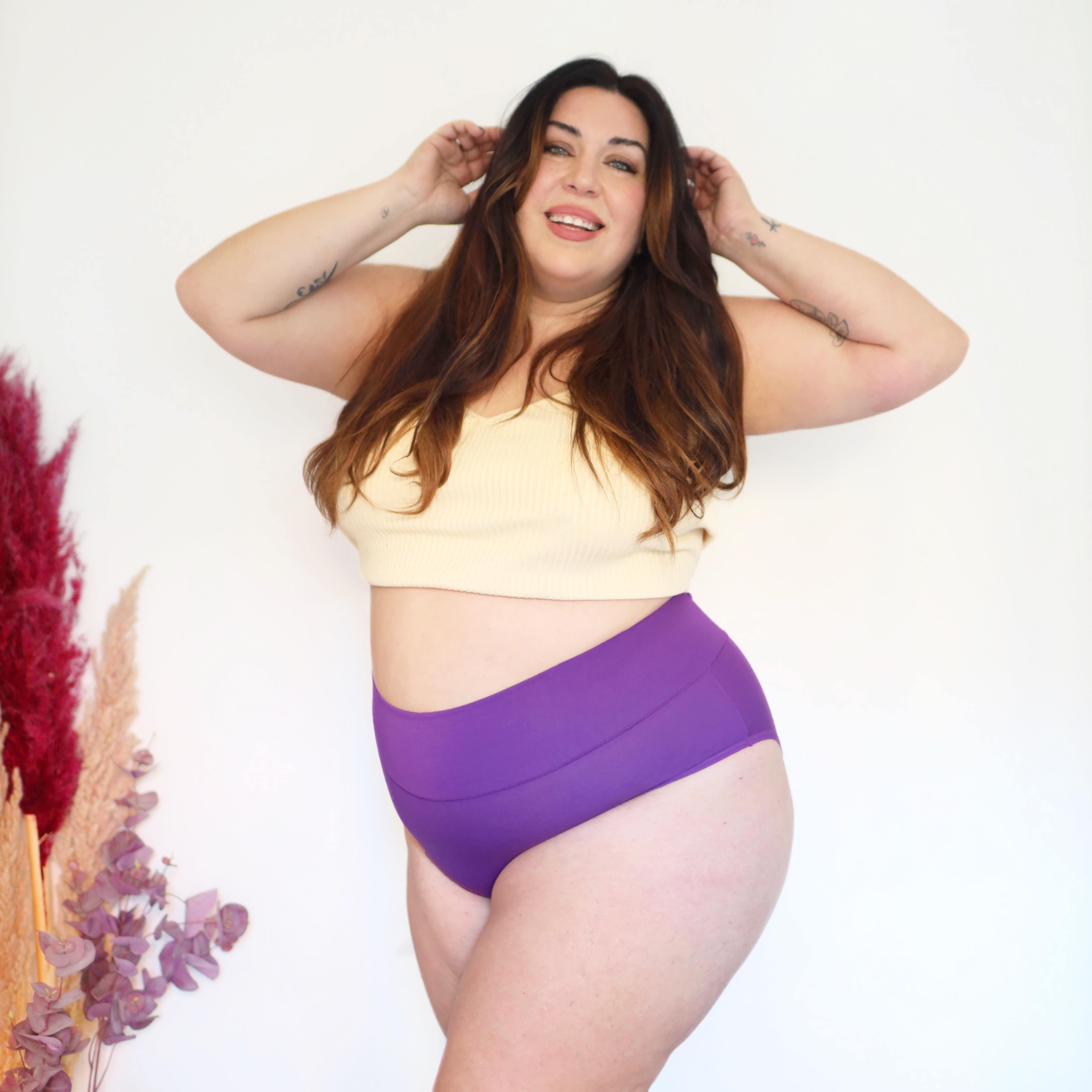 Snag Organic Cotton Full Brief Knickers - Grape Escape