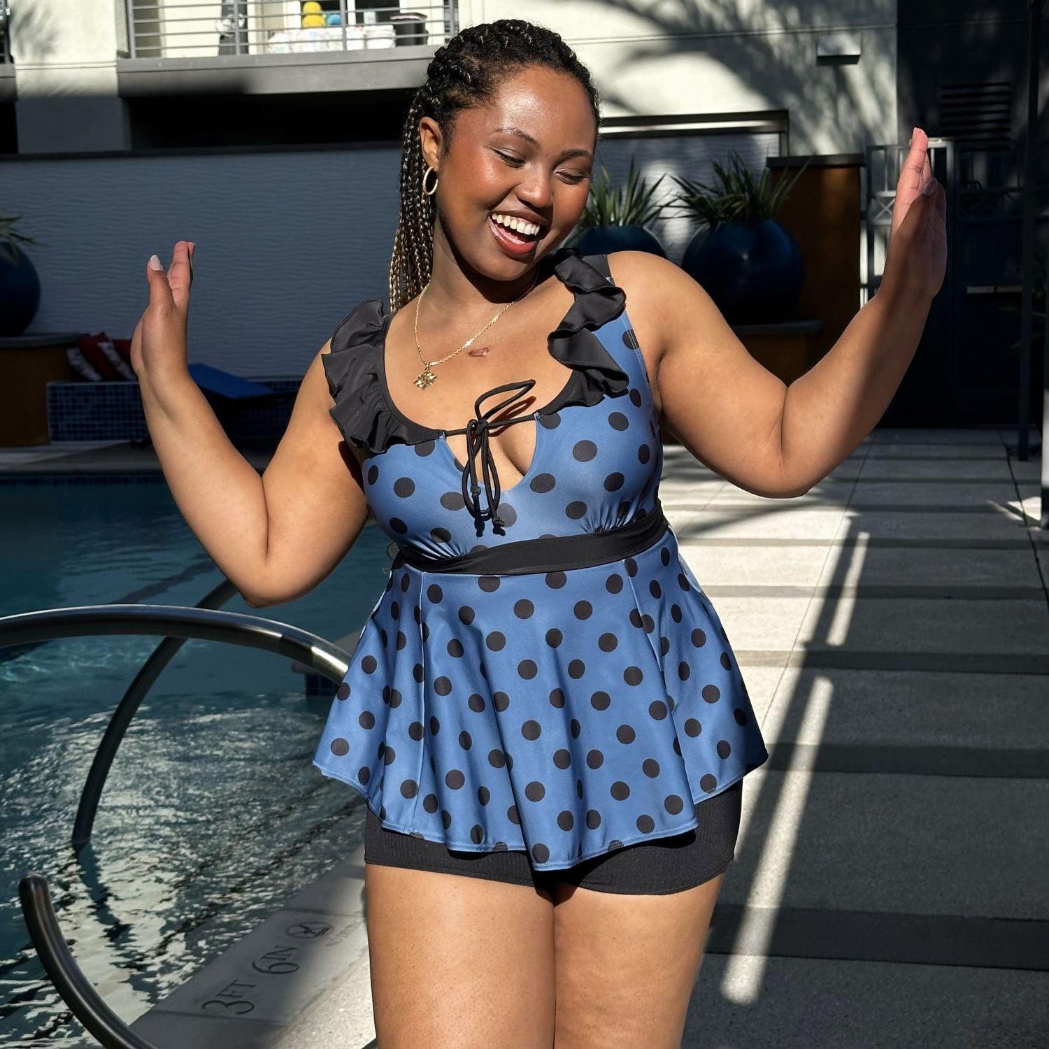 Beam Me Up Tankini Top Polka