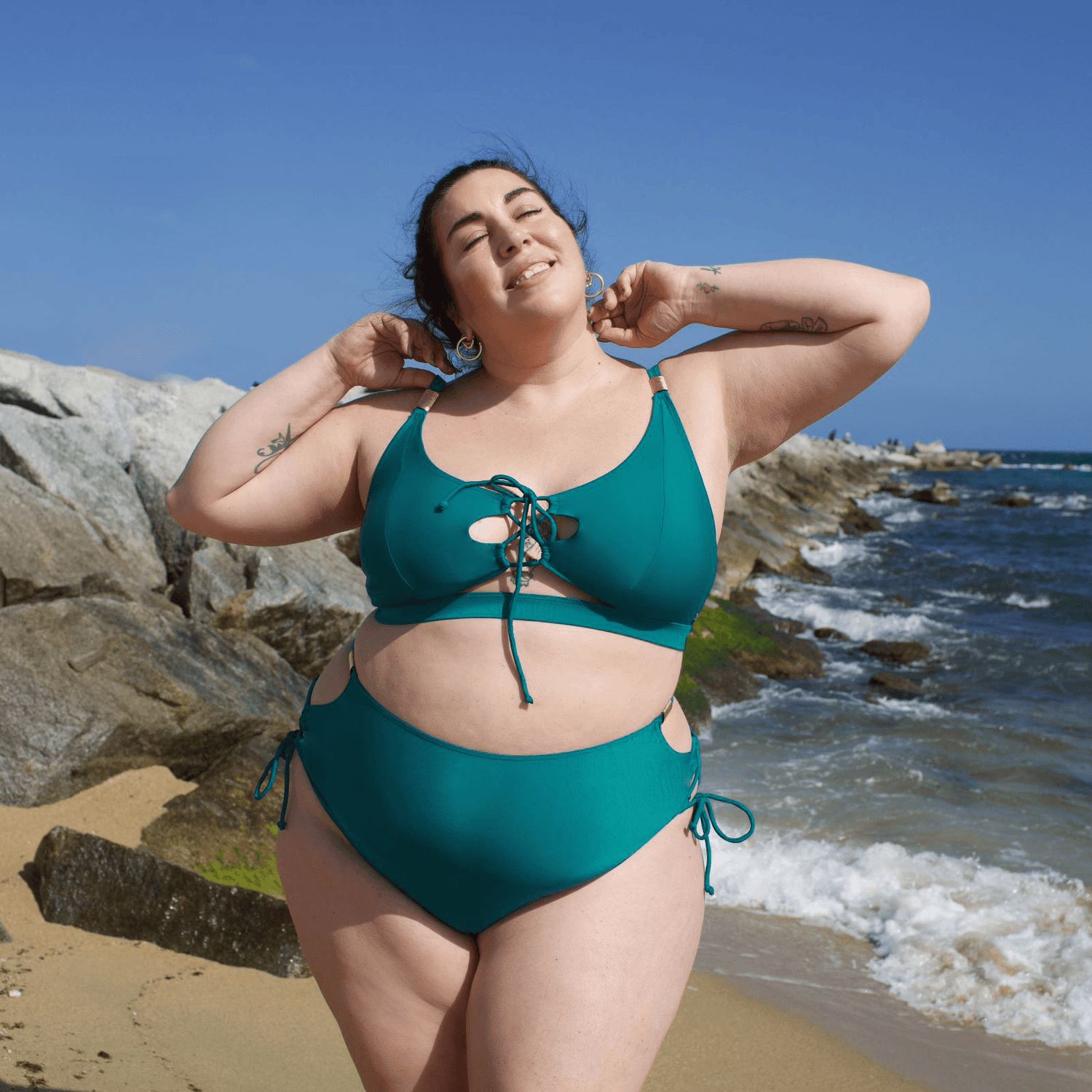Bikini Top - What Babe? - Teal - Snag