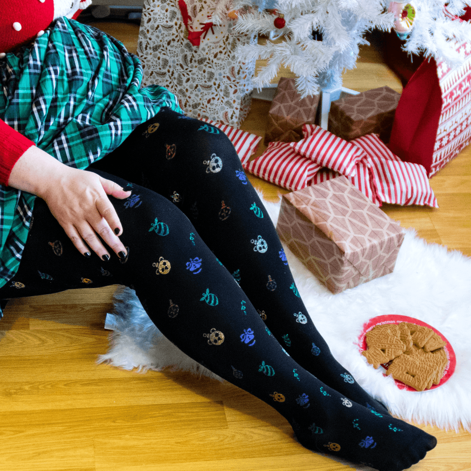 Black christmas leggings online