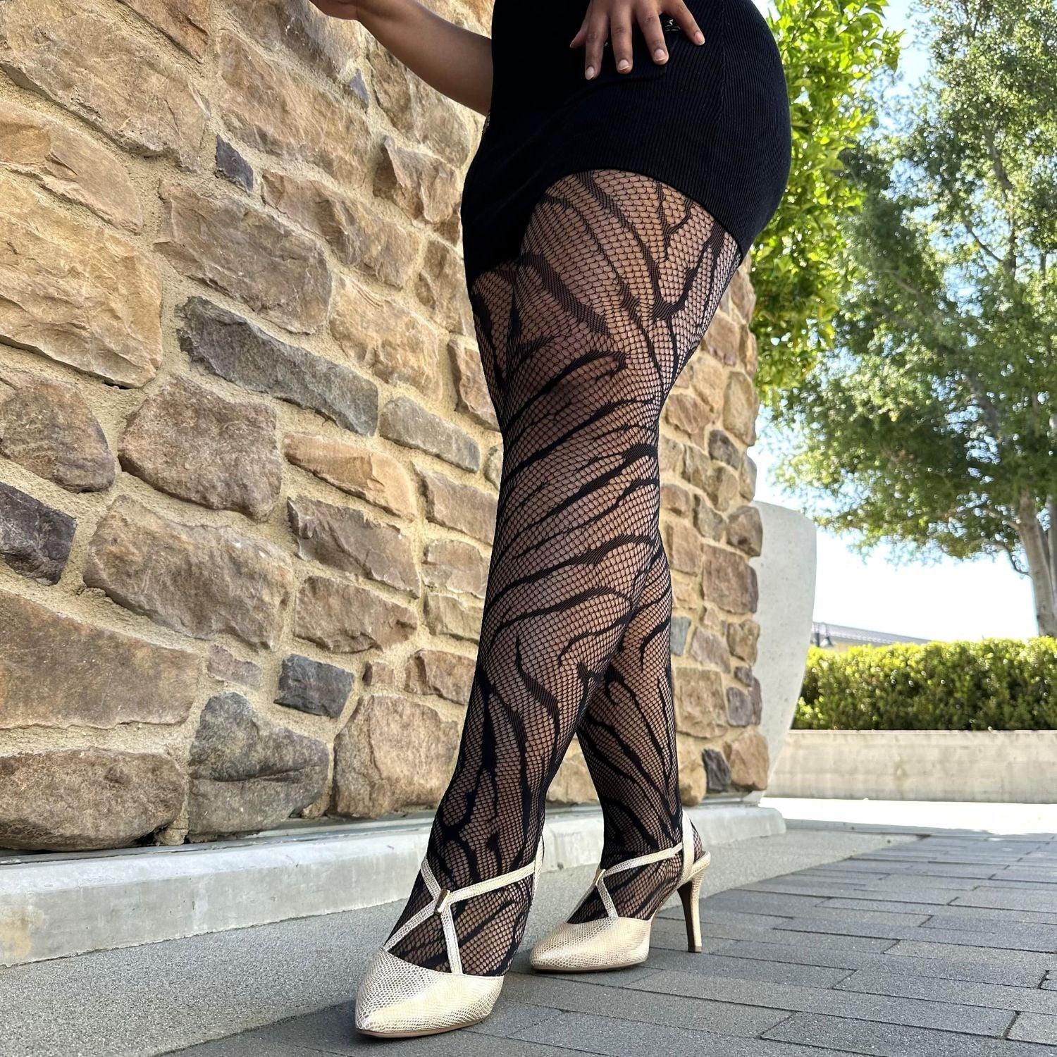 Feline Myself - Tiger Stripe Fishnets - Snag