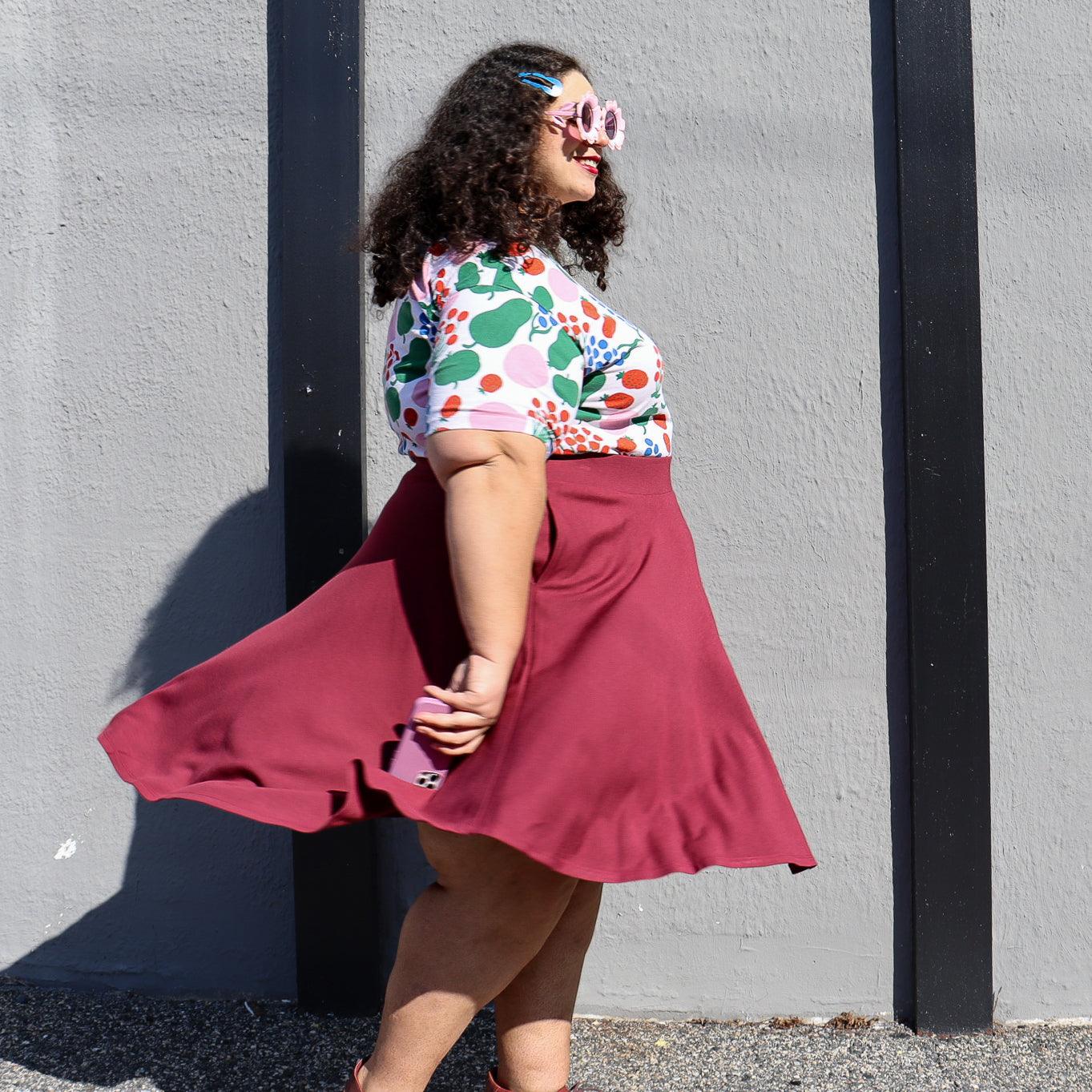 Flare Skirt - Burgundy - Snag