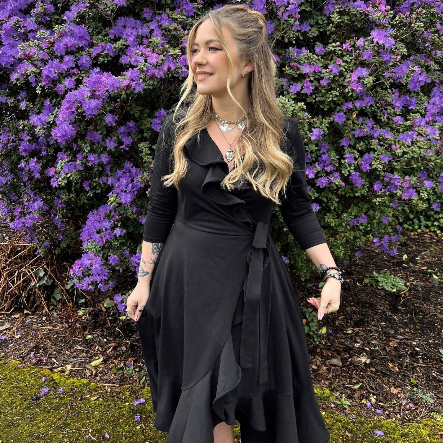 best black wrap dress black wrap dress plus size Buxom Couture Black Wrap Midi Dress Curvy Plus Size Iconic Style Shop