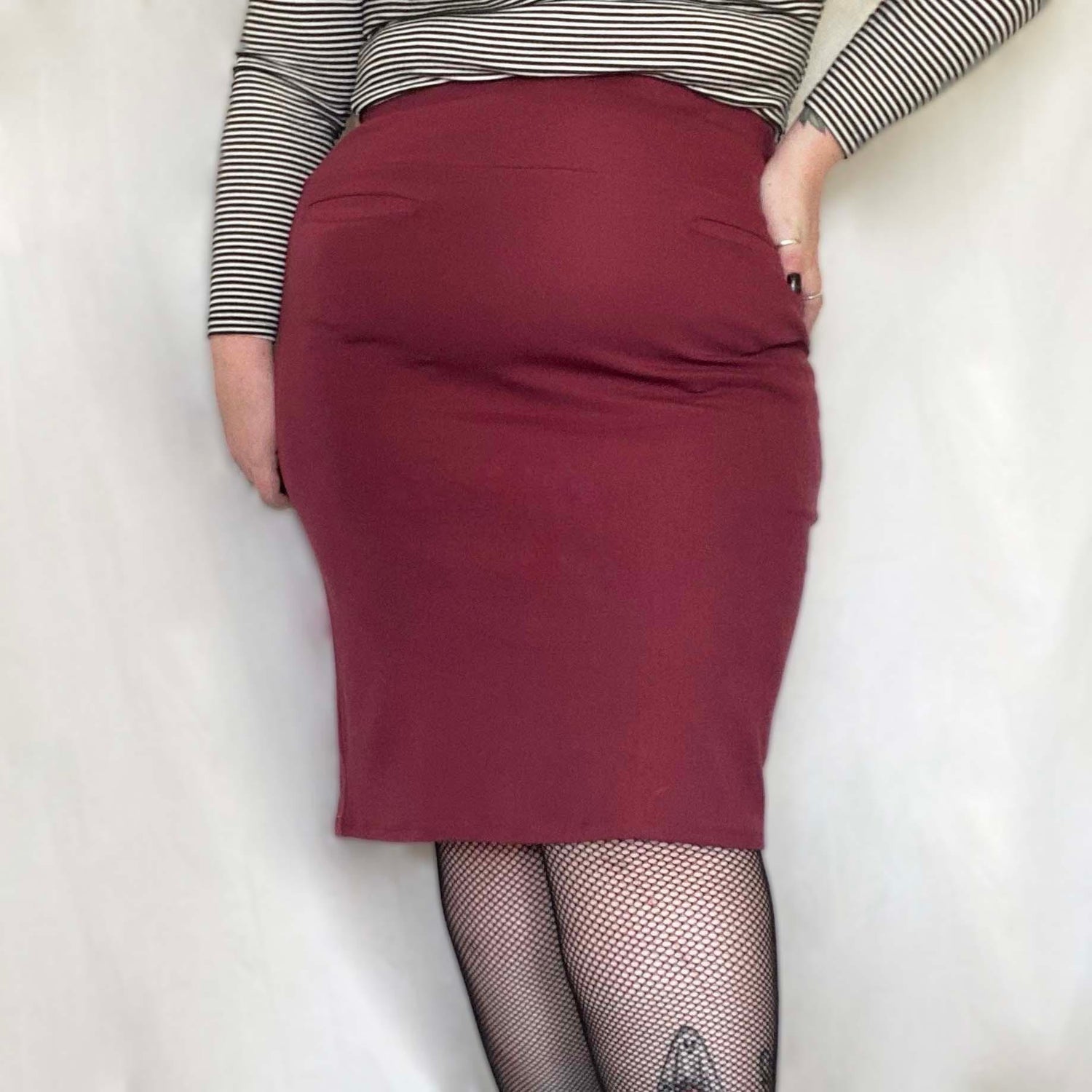 Pencil Skirt - Burgundy - Snag