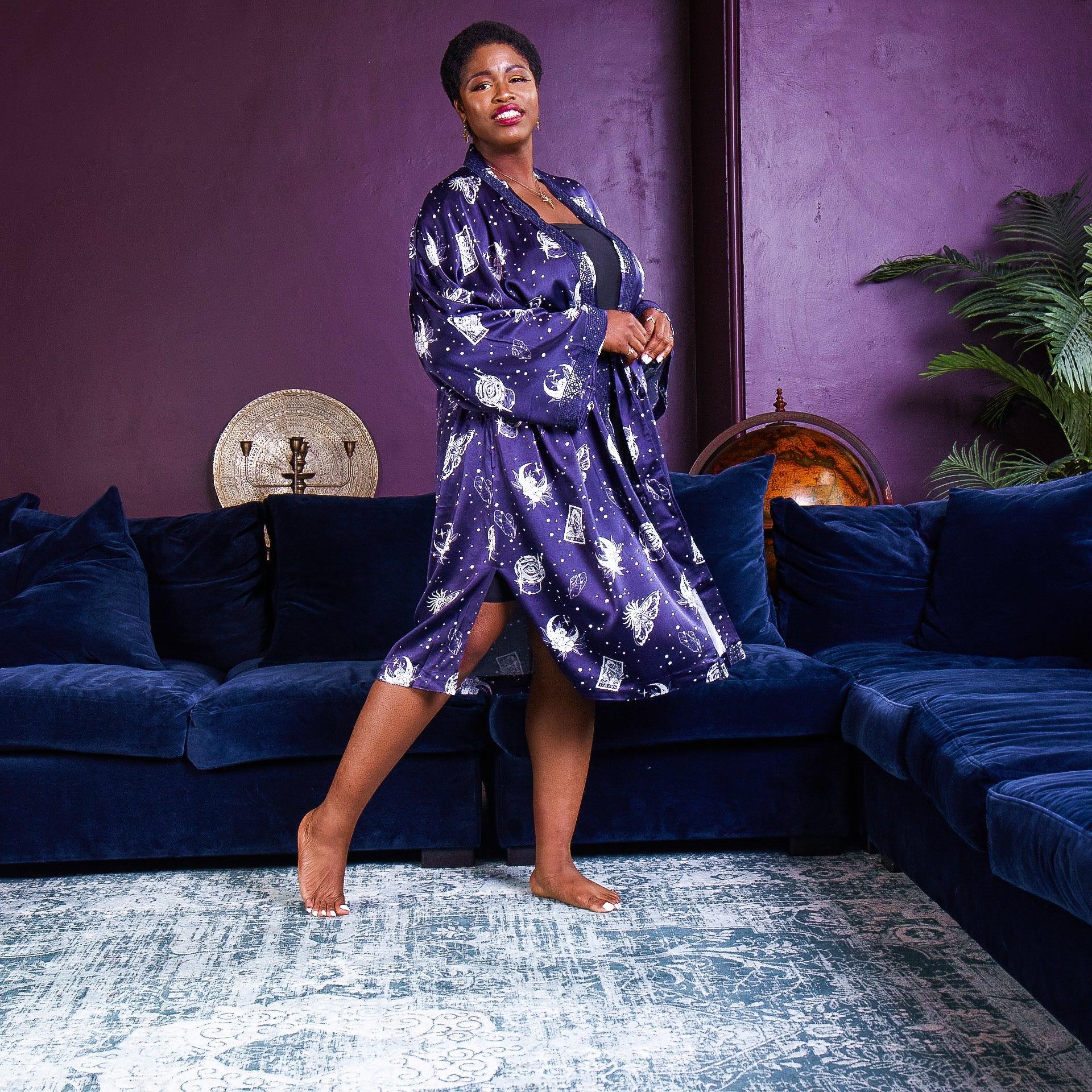 Purple Womens Satin Dressing Gowns Purple Satin Dressing Gown Uk