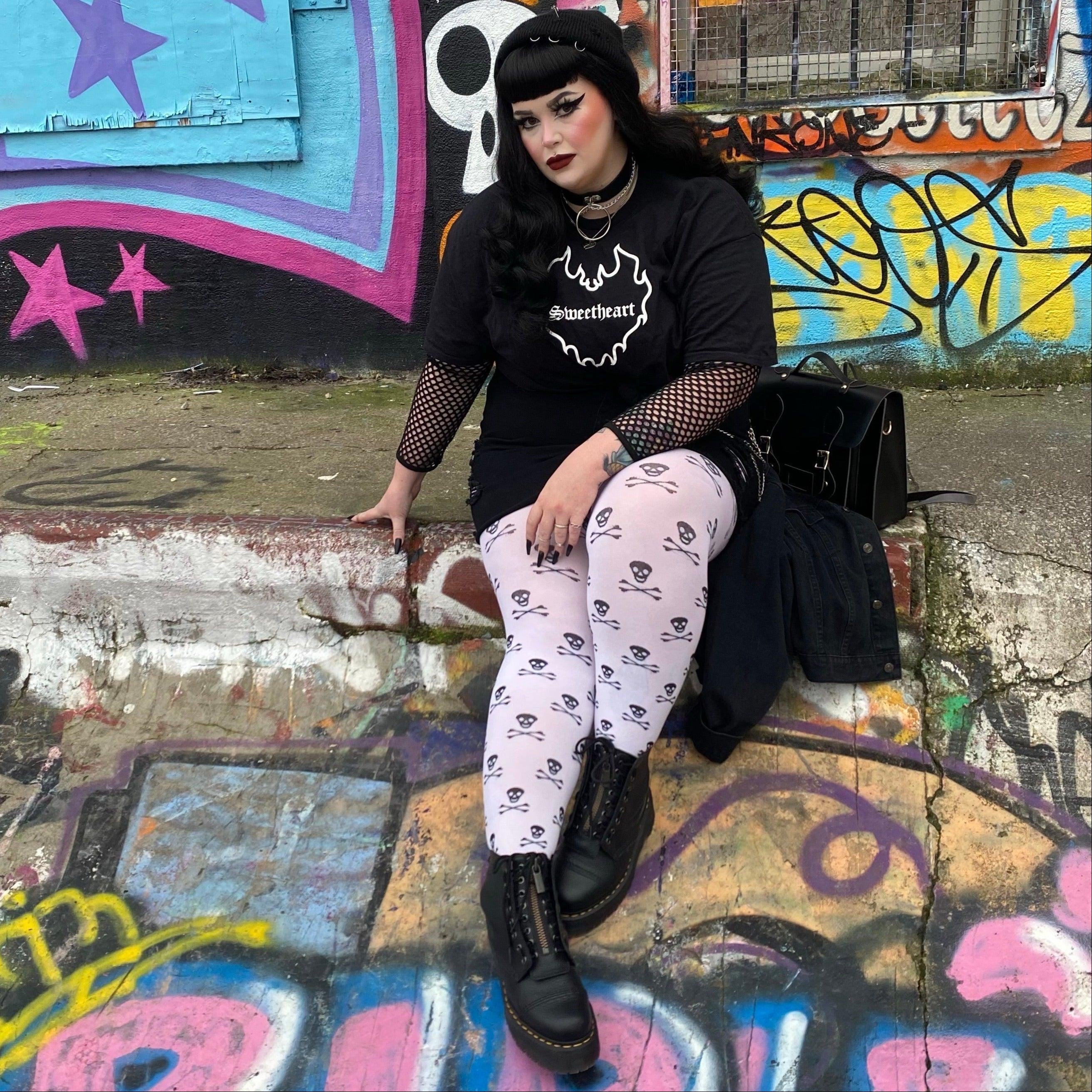 Opaque Tights Skullz Snow White