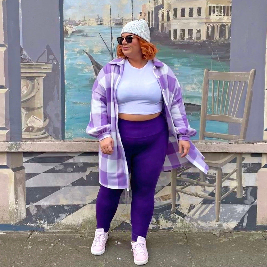 Purple Squat Proof Long Leggings - Snag