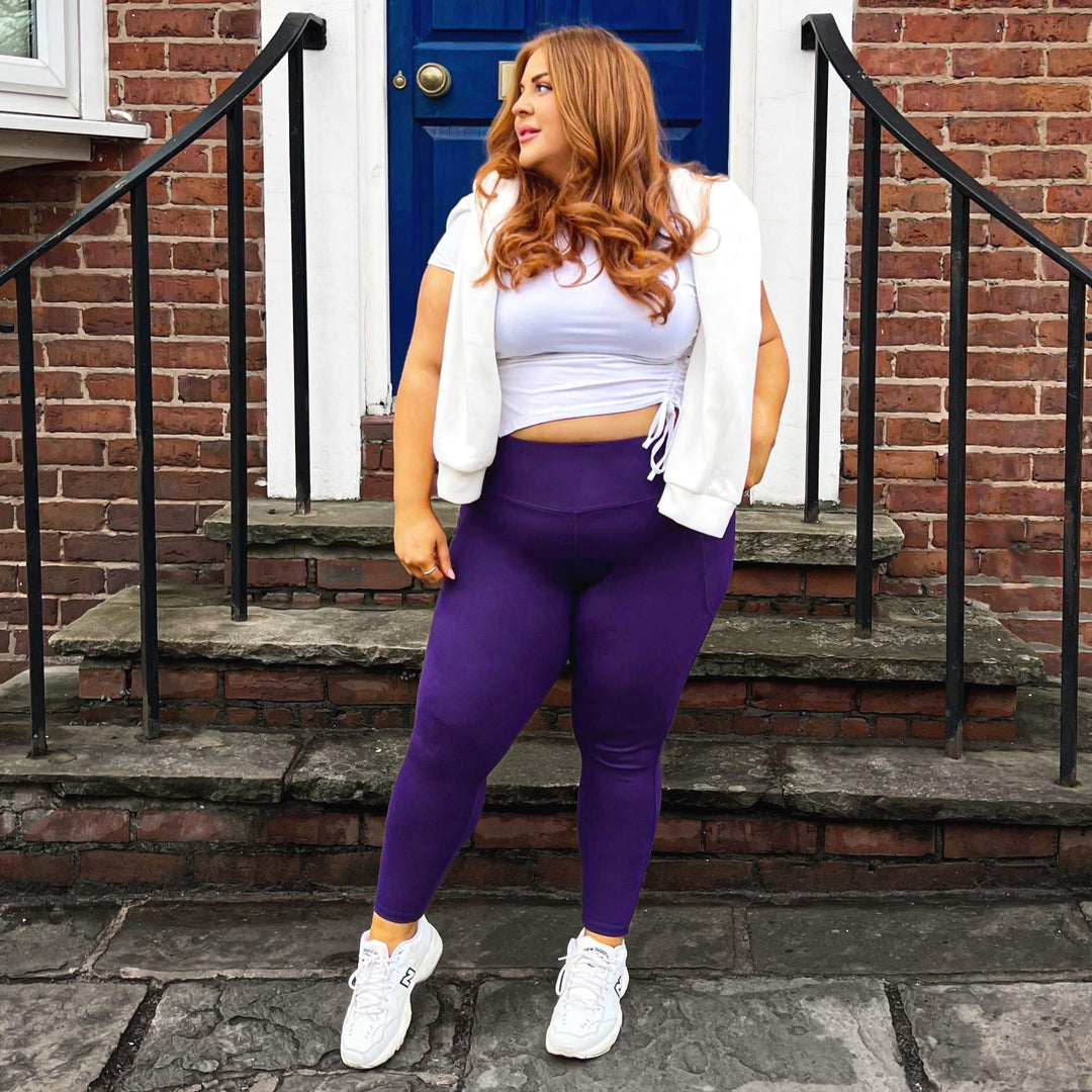 Purple Squat Proof Short Leggings - Snag