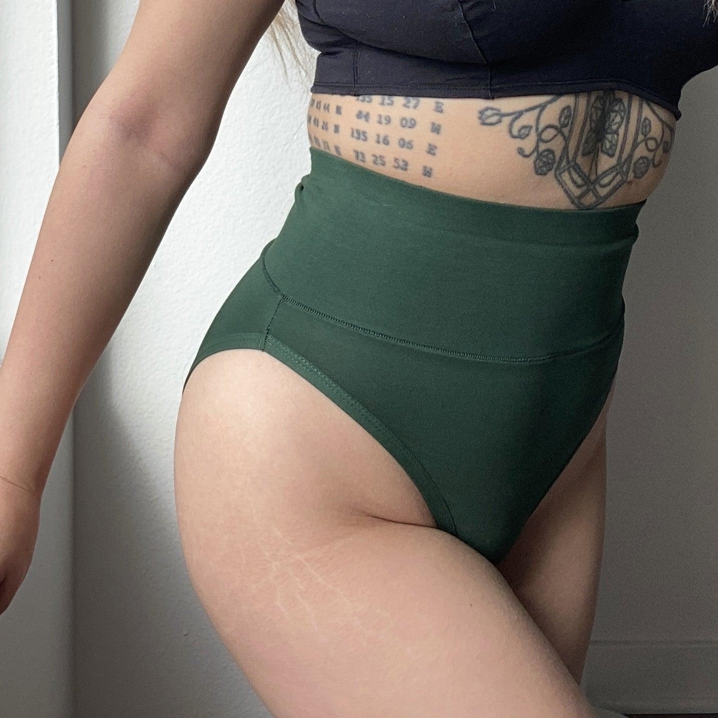 Super High Waisted Knickers In Green - Snag