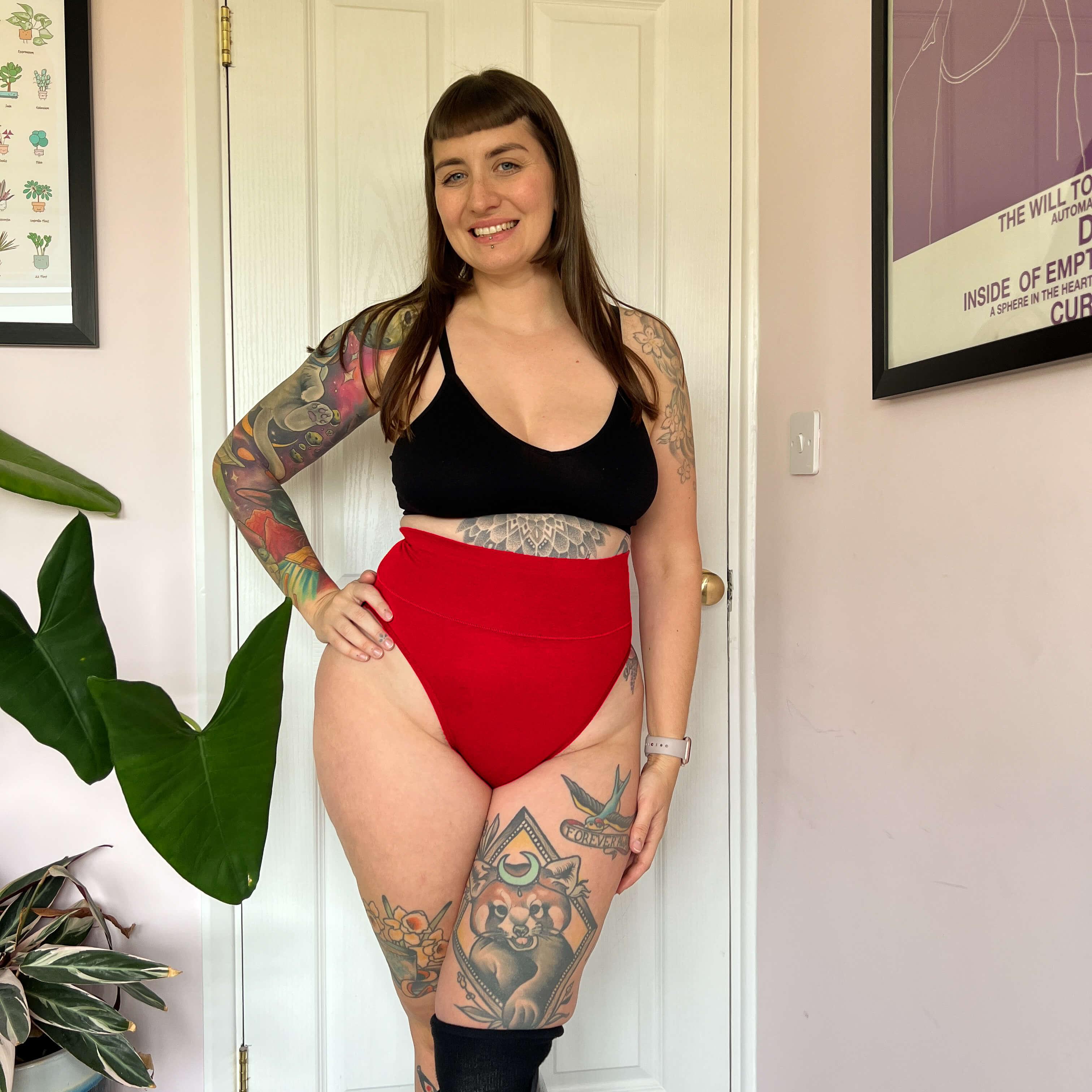 Organic Cotton Super High Leg Knickers Lobster