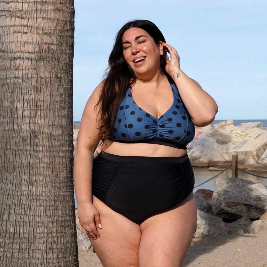 There Can Be Only One Bikini Top Polka