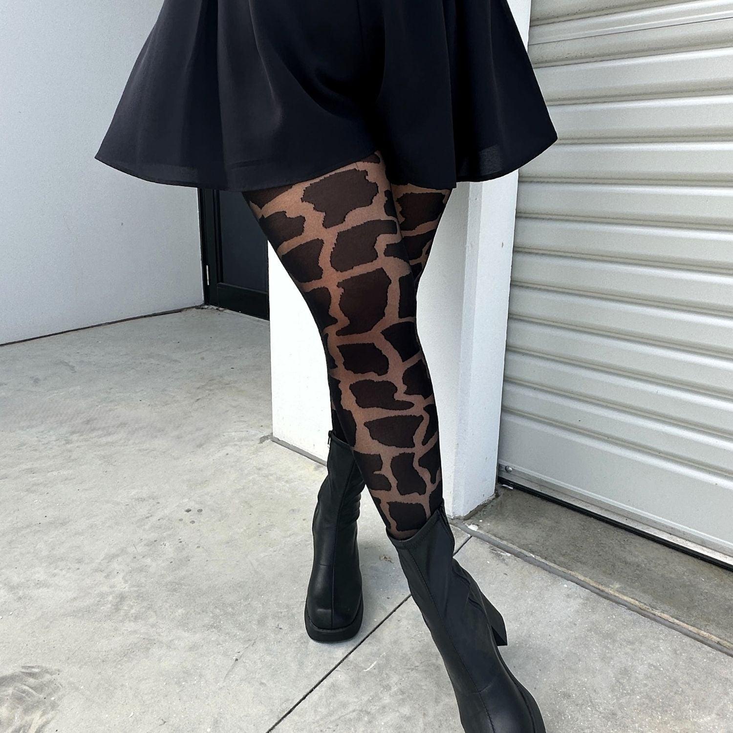Snag Your Highness Giraffe Print Tights