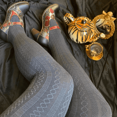 Grannies Merino Wool Tights - Slate - Snag